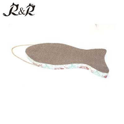 Personalized Fish Shape Paper Cat Scratcher Corrugated Cardboard Cat Scrather and cat toy ACS-6009